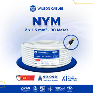 NYM 2x1.5 mm2 30 Meter Putih - Kabel Listrik Tembaga Wilson Cables