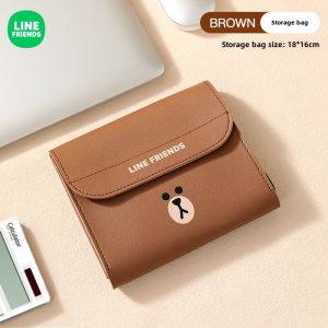 100% Authentic Line Friends Storage bag Laptop Inner bag 13.3inch 14inch PU Leather Water-resistant Lightweight & Portable LFB277