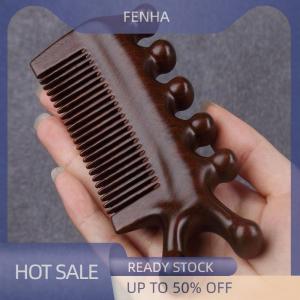 FENHA 3 in 1 Sandalwood Massage Comb Meridians Comb Health Hair Therapy Wooden Comb