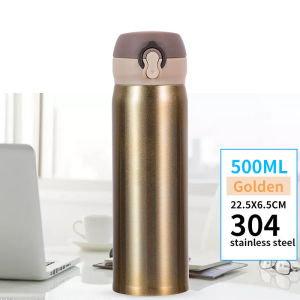 BÌNH GIỮ NHIỆT INOX DUNG TÍCH 500ML CÓ NẮP BẬT VÀ KHÓA GÀI KIỂU DÁNG ĐẸP SIÊU CAO CẤP