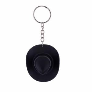 Stylish Western Cowboy Hat Keychain Pendant Durable Plastic Keyrings Portable Bag Key Chains Decoration for Men Women