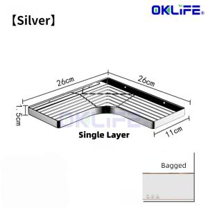 [OKLIFE®]Thickened Stainless Steel Bathroom Triangle Rack Kitchen Bathroom Storage Rack Hanging shelf Rack