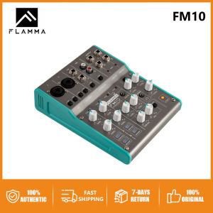 Original FLAMMA FM10 Digital Audio Mixer 6 Channel Mixing Console Sound Card USB Interface 48V Phantom Power for PC Recording Live Stream