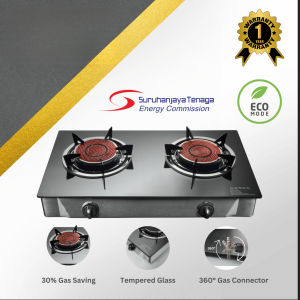 Infrared 2 Burner Tempered Glass Gas Stove with Eco Mode