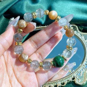 [现货] 孔雀石+超七+金太阳石骨干手串｜强势转运 × 稳定能量 × 招财聚福｜Malachite + Super Seven + Sunstone Core Bracelet｜Transformation • Stability