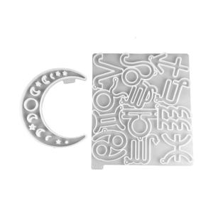 2 cái silicon tái sử dụng khuôn chòm sao mô hình làm bằng tay Nguồn cung cấp hoàn hảo cho xi măng và thạch cao đồ trang trí tường