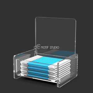 KOTAK TEMPAT WADAH SIMPAN PENYIMPANAN STORAGE HOLDER ORGANIZER ORGANISER BOX COTTON BUD LIDI KAPAS PEMBERSIH KOREK KUPING TELINGA ESTETIK KEKINIAN MINIMALIS AESTHETIC MINIMALIST ELEGAN UNIK MODERN KEREN AKRILIK ACRYLIC PREMIUM POLOS PLAIN CLEAR BENING