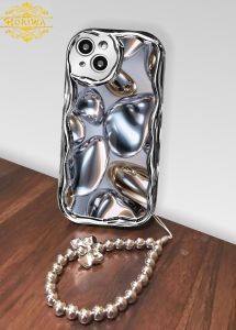 HS-094 CASE WAVE SILVER SILVER MOTIF + STRAP TALI MUTIARA INFINIX SMART 8/HOT 40i/NOTE 40/NOTE 40 PRO/SMART 6/SMART 7+/INFINIX HOT 12 PLAY/INFINIX HOT 30