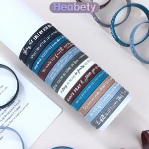 Heabety 36 Pcs Religious Silicone Wristbands Bulk Bible Rubber Bracelets Colorful Inspirational Silicone Wristbands