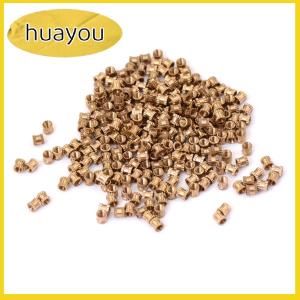 huayou 200 cái Đai ốc đồng M3 x 4 phụ tùng nhúng đai ốc có khía bằng đồng