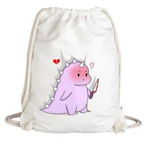 Tas Serut - Stringbag Cute Dino Part 2 Kanvas Tebal Anti Air Tali Sumbu | Devva.id