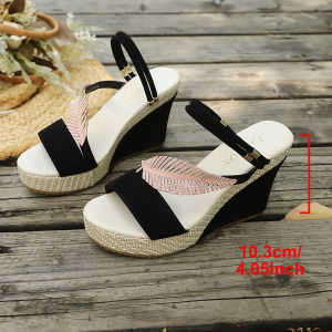 [Free Shipping] 2026 New Thick-Soled Wedge Sandals Available In Two Sizes With A Larger Size Option In Black