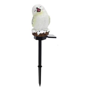 Garden Lamps Winter Owl Garden Ornaments Solar Power Light Solar Winter Owl Garden Statue with LED Light Figurine