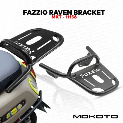 MOKOTO FAZZIO TOP BOX RAVEN BRACKET BLACK HEAVY DUTY REAR MOTOR CARRIER BRACKET FOR YAMAHA MIO FAZZIO MOTORCYCLE