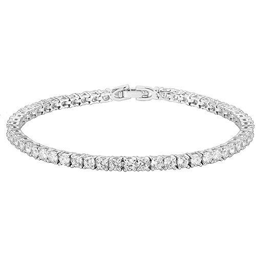 .com .com: PAVOI 14K Gold Plated Cubic Zirconia Classic Tennis  Bracelet, White Gold Bracelets for Women, 6.5 Inches: Clothing, Shoes &  Jewelry