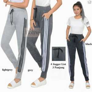 Floline Ols- Celana Joger Trilpe List Wanita Olahraga / Yoga/ Aerobic/ Santai