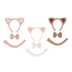 1/3 Mèo Trang Phục Động Vật Trang Phục Cosplay Mèo bờm tai Bowtie Đuôi Halloween Động Vật trang phục cải trang Bộ phụ kiện