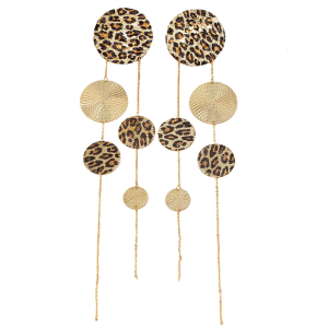 Leopard Print Dangle Earrings for Women Girls Bohemian Statement with Tassels and Allergy Resistant Features