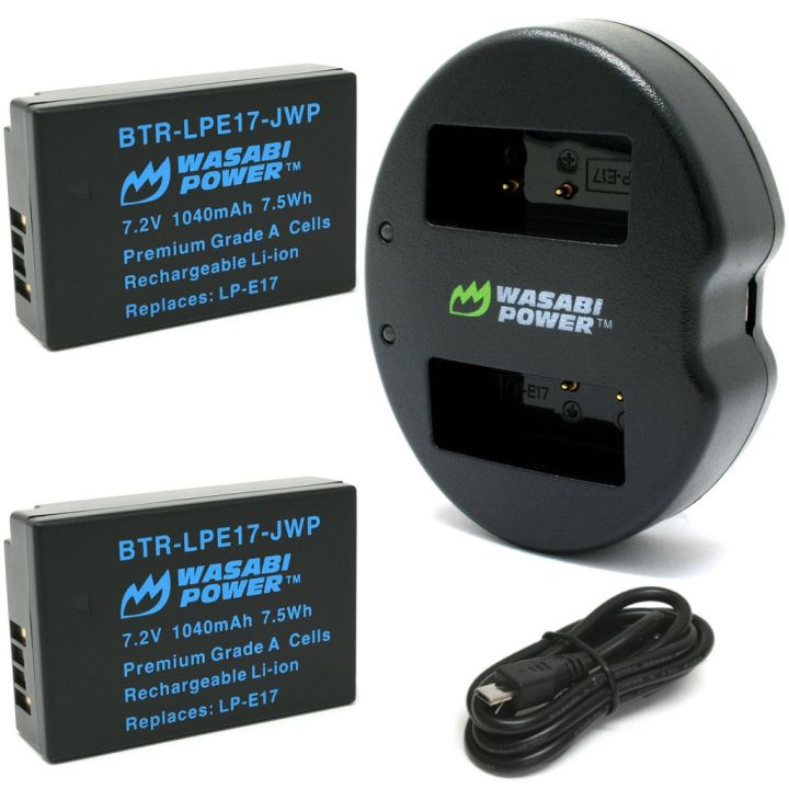 [CLEARANCE] Wasabi Power (2-pack) Canon LP-E17 LPE17 Battery and Dual ...