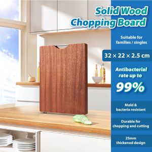 [SG STOCK] Ebony Whole-Piece Wood Chopping Board - Premium & Durable Kitchen Essential