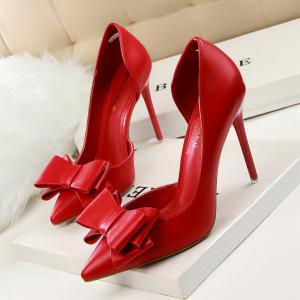 Spring Summer 2023 Korean Style High Heels with Butterfly Knot Hollow out Design Pointed Toe Womens Shoes White Fashion Single Shoes㏇0702