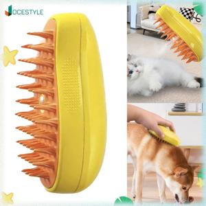 JOCESTYLE Wireless Electric Cat Grooming Brush with Detangling and Shedding Functions Compact Design for Easy Pet Hair Care in White