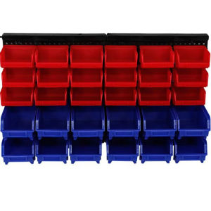Wall Mounted Tool Rack Spacious Pegboard Hardware Bin Sturdy Wall Hung Craft Storage Box Garage Parts Organizer Plastic