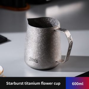 BINCOO Titanium Latte Cup Milk Pitcher Professional Espresso Coffee with Scale Milk Frothing Cup 400ML/600ML