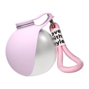 304 Stainless Steel Water Kettle Round Outdoor Water Cup With Lanyard Hook Foldable Silicone Dog Bowl Portable Travel Pet Feedin