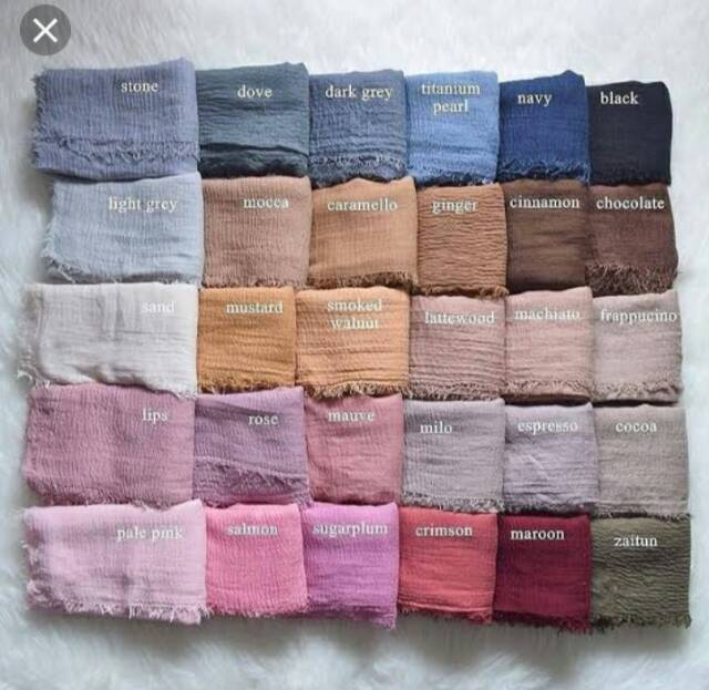warna hijab pashmina crinkle