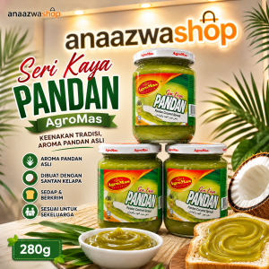 (Agromas) Pandan Coconut Spread 280gram / Delicious Kaya Spread / Authentic Malaysian Pandan Coconut Spread
