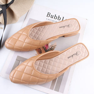 Free Shipping WomenS Summer Pointed-Toe Slip-On Sandals New Fashion Solid-Color Outdoor Casual Closed-Toe Flats