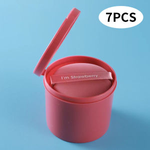 7ชุดพัฟเครื่องสำอางที่อ่อนนุ่มชิ้น/กล่องสำหรับผู้หญิงที่ปัดแก้มรองพื้นพัฟฟองน้ำแป้งแต่งหน้าแห้งเปียกใช้เครื่องมือความงามทำขึ้น