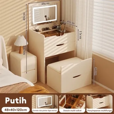 Meja Rias Putih Meja Make up Meja Kosmetik Meja Rias Led Meja Rias Lampu Meja Rias Dengan Bangku