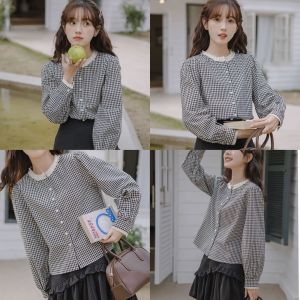 SJM KEMEJA PRITI KANCING MUTIARA BAHAN KATUN KOTAK IMPORT BEST SELLER 8258