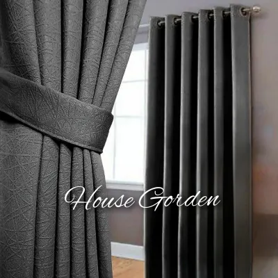 Gorden Jendela Dan Pintu Polos Blackout Import Embos Minimalis 12 Ring Bahan Tebal Murah Tapi Mewah