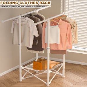 Folding Clothes Rack Indoor Home Balcony Bedding Drying Tool  Clothes Hanger Rack No-Installation