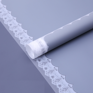 20 LEMBAR Kertas Buket Bunga Motif Renda Lace Border Cellophane Flower Wrapping Paper KB6175