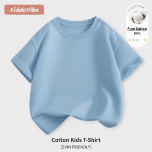 Childrens Fashion Pure Cotton T-Shirts Specially Combed Cotton with Elastic Rib Fabric for High Elasticity and Shape Retentio