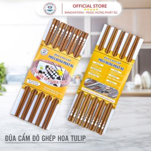 Đũa Gỗ Cẩm Xà Cừ Phúc Hưng Phát SG - Bộ 10 Đôi Đũa Gỗ Tự Nhiên Việt Nam An Toàn Siêu Sạch Sang Trọng
