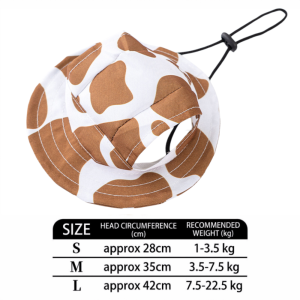 SUPERSTITION EFFLUENCE78SU6 Breathable Cat Dog Sun Hat with Ear Holes Adjustable Drawstring Pet Cowboy Hat Fashion UV Protection Pet Bucket Hat Pet Decor
