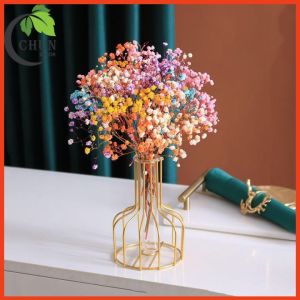 Bình hoa thủy tinh khung kim loại phong cách Bắc Âu trang trí nhà cửa