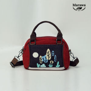 MARAWA Aluze - Ganira Sling Bag Tas Selempang Wanita Handmade Merah Maroon