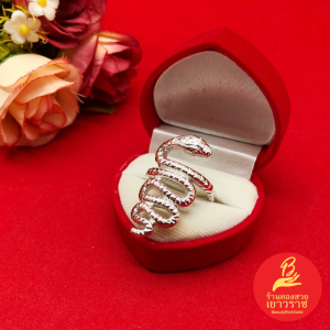 แหวนเงินลายงู ประจำปีเกิดปีมะเส็ง ชุบเงิน ใส่เสริมบารมี ใส่ได้ทุกโอกาส รูปถ่ายจากสินค้าจริง งานสวย พร้อมส่ง