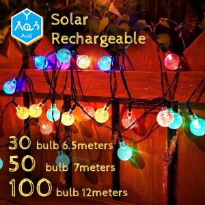 Aoli 30/50/100 Bulb 12M Christmas Light Solar Lights Outdoor Garden String LED Warm Lights Christmas Outdoor Waterproof