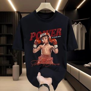 ✅ ADLV style 220gsm combed cotton boxer loose crop short sleeve urban design T-shirt .C