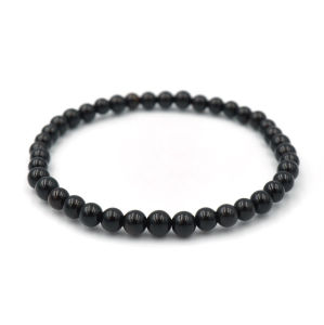 BLACK OPAL หินแบล็คโอปอล เลือกขนาดเม็ดหินได้ ( 4-14 มม. ) สร้อยข้อมือหินนำโชค by siamonlineshop