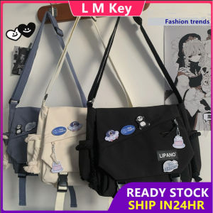 【READY STOCK】School bag Korean girl crossbody bag student shoulder bag large capacity crossbody bag canvas sling bag messenger bag Beg Black shoulder bag crossbody sling bag school