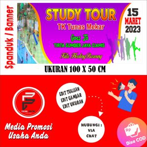 Spanduk Study Tour / Banner Family Gathering / Spanduk Wisata / Banner Ukuran 100 x 50 cm