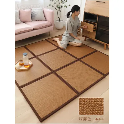 Japan Style เสื่อทาทามิหนาพิเศษ รุ่นที่คนญี่ปุ่นนิยมใช้มากที่สุด เสื่อไม้ไผ่tatami minimal พรมtatami ขนาด60*60cmหนา2.2cm